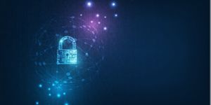 Padlock With Keyhole icon in personal data security Illustrates cyber data or information privacy idea