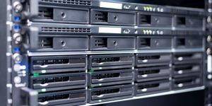 closeup photo of data storage center representing ahci vs raid vs sata vs ide