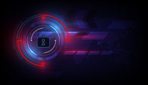 Abstract technology security on global network background depicting threat modeling