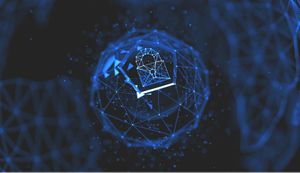 Abstract crypto cybersecurity technology on global network background showing cybersecurity vulnerability