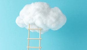 cloud and step ladder image showing hybrid cloud challenges