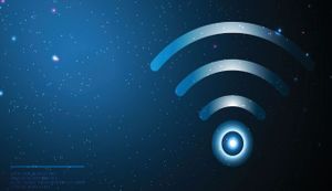 Wifi symbol on a starry blue background